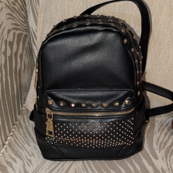 Handbags - BeBe Black Studded Backpack New